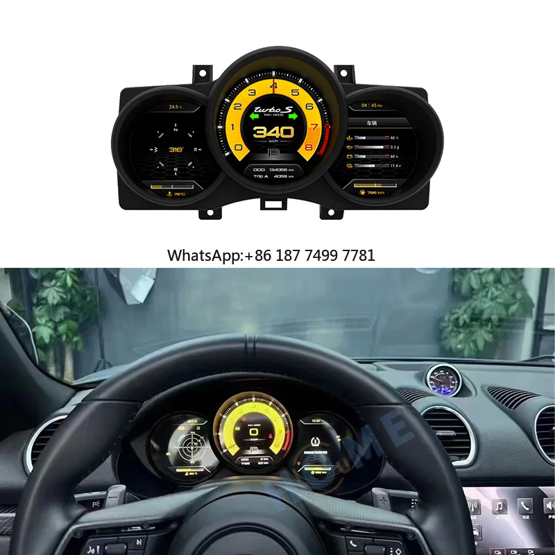 

Linux System Upgraded LCD Car Dashboard Speedometer Digital for. .Boxster 718 2014-2019 Cockpit Panel Instrument