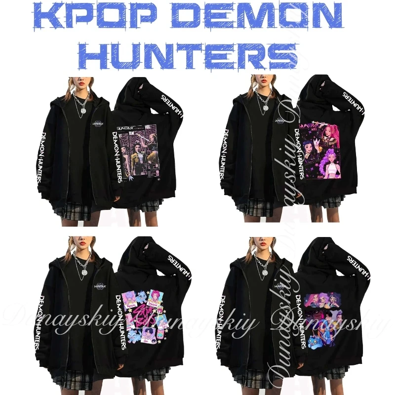 

KPop Demon Hunters Movie Saja Boys The Girls' Group Косплей Черная периферийная корейская версия Толстовка с капюшоном Косплей 코스프레 Полный костюм
