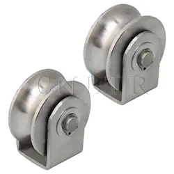 CNBTR 2Pcs 304 Stainless Steel U Type Pulley for Guiding Rail Sliding Door