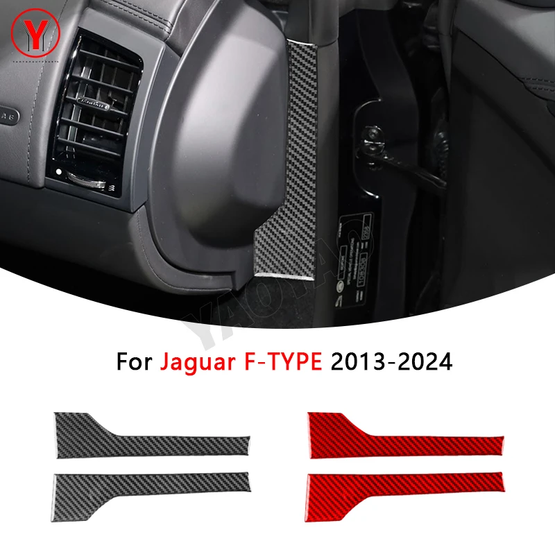 

Real Carbon Fiber Car Dashboard Side Panel Sticker Cover Car Accessories Exterior Decorative For Jaguar F-Type 2013 -2024
