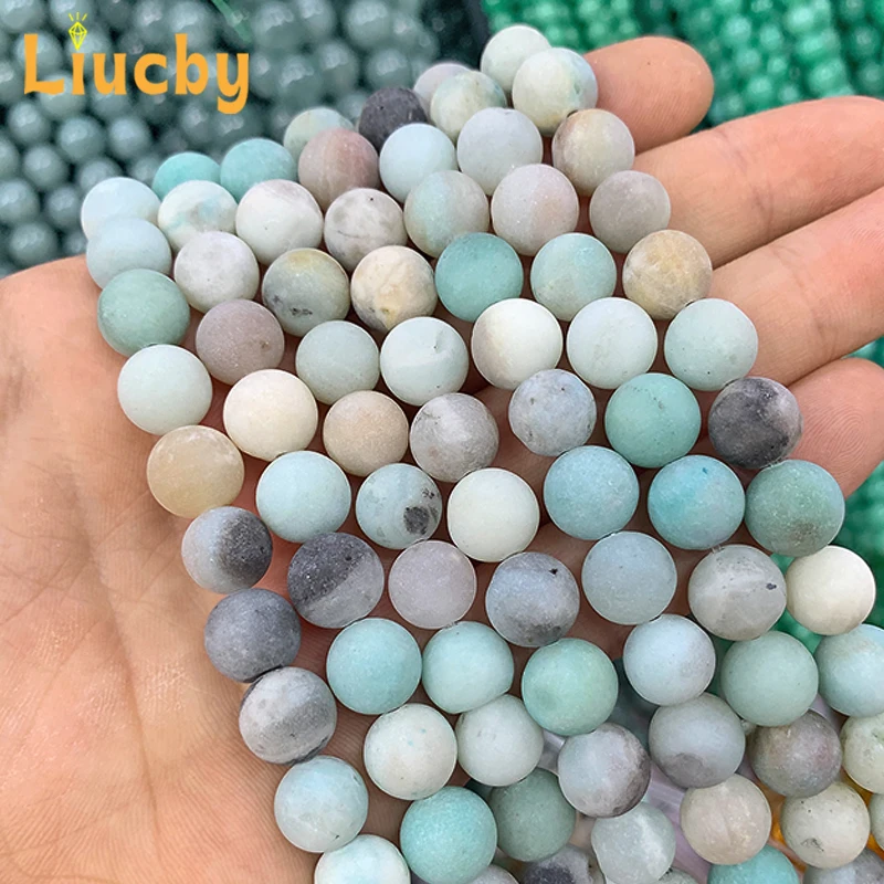 ماتي حجر الأمازون الطبيعي الخرز اليدوية DIY بها بنفسك الاكسسوارات الشعبية Handstring أقراط لصنع المجوهرات 15 "ستراند 4/6/8/10/12 مللي متر