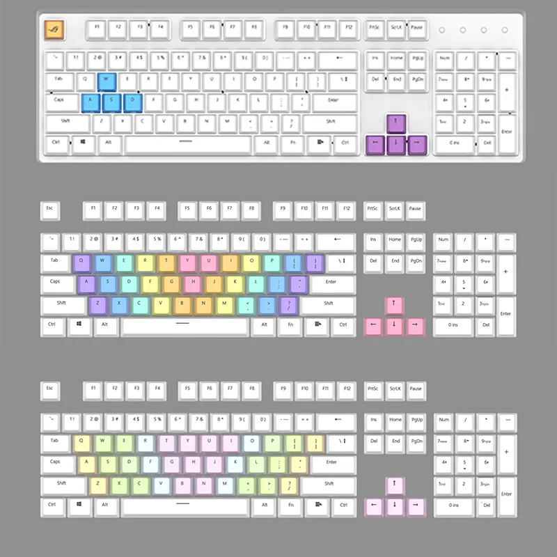 Two-color light-transmitting keycaps Mechanical keyboard  104 keys 87  ABS material