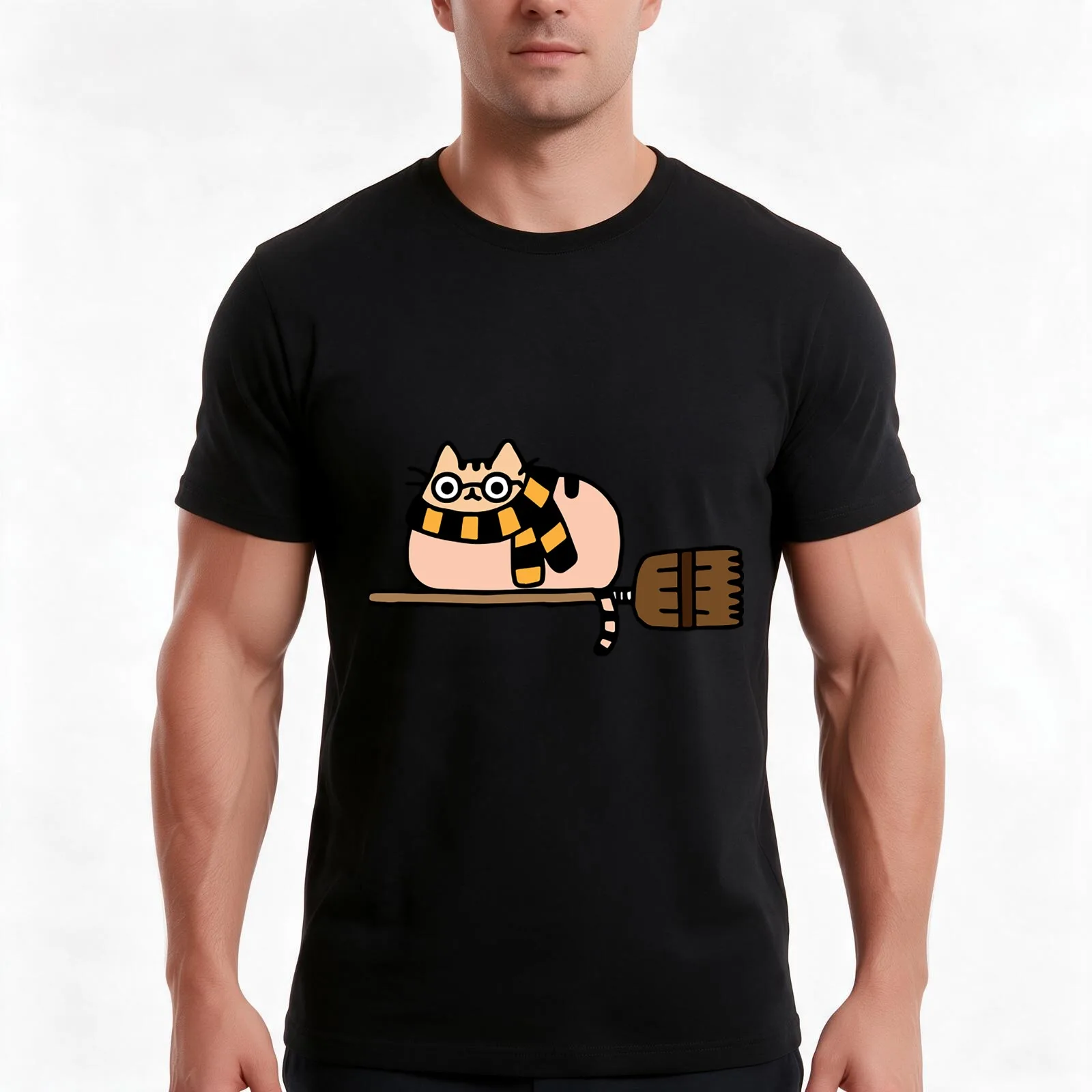 Potter Cats T-Shirt Summer Casual Cotton Tee Oversized Streetwear Tops Vintage Graphic Print Loose Fit Short Sleeve