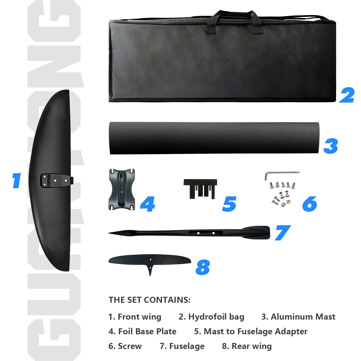 جناح أمامي من الكربون عالي الأداء HPS 700 للسرعة القصوى والانزلاق والتحكم في الجناح والطائرة الورقية وركوب الأمواج