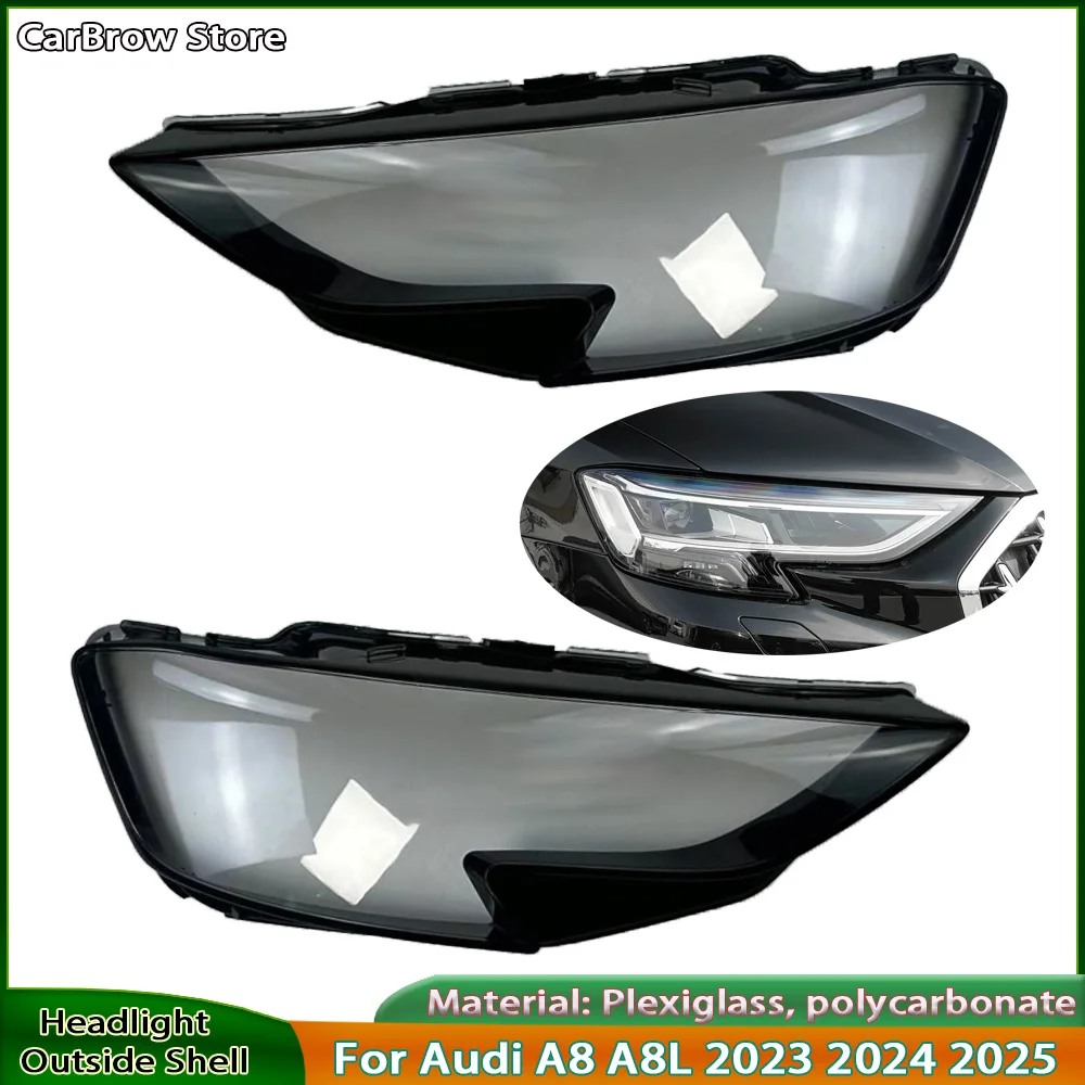 

Headlight Lens Cover Transparent Lamp Shade For Audi A8 A8L 2023 2024 2025 Headlamp Reflector Bulb Shell Lampshade