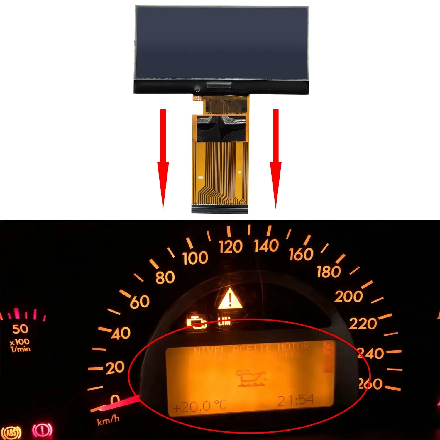 

Dashboard Pixel repair LCD Display for Benz W203 C-Class/W463 G-Class screen display, Mercedes instrument panel maintenance