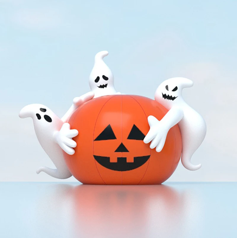 

Self-Design Indoor Decoration Blow Up Halloween Pumpkin Custom Promotion Giant Inflatable with Ghost