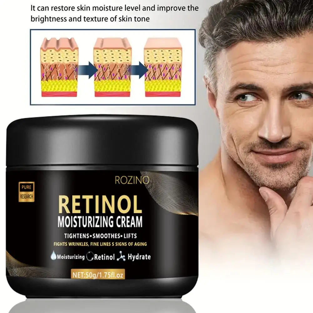 Crema Facial para hombres, crema hidratante de Retinol, antiarrugas, antienvejecimiento, loción hidratante para el cuidado de la piel Facial