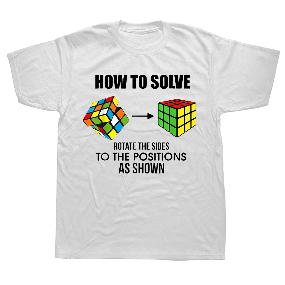 Short-Sleeve Fashion Tshirt Clothing Casual Basic T-shirts How To Solve Rubiks Rubics Cube Funny Cubing Tee Tops Round Neck New