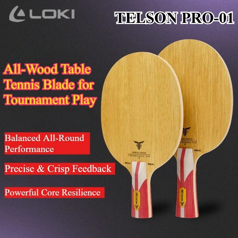Nueva Pala de Tenis de Mesa LOKI TELSON PRO-01, 7 Capas de Madera, PRO-01, Ataque Rápido FL/CS, Raqueta Profesional de Ping Pong con Caja
