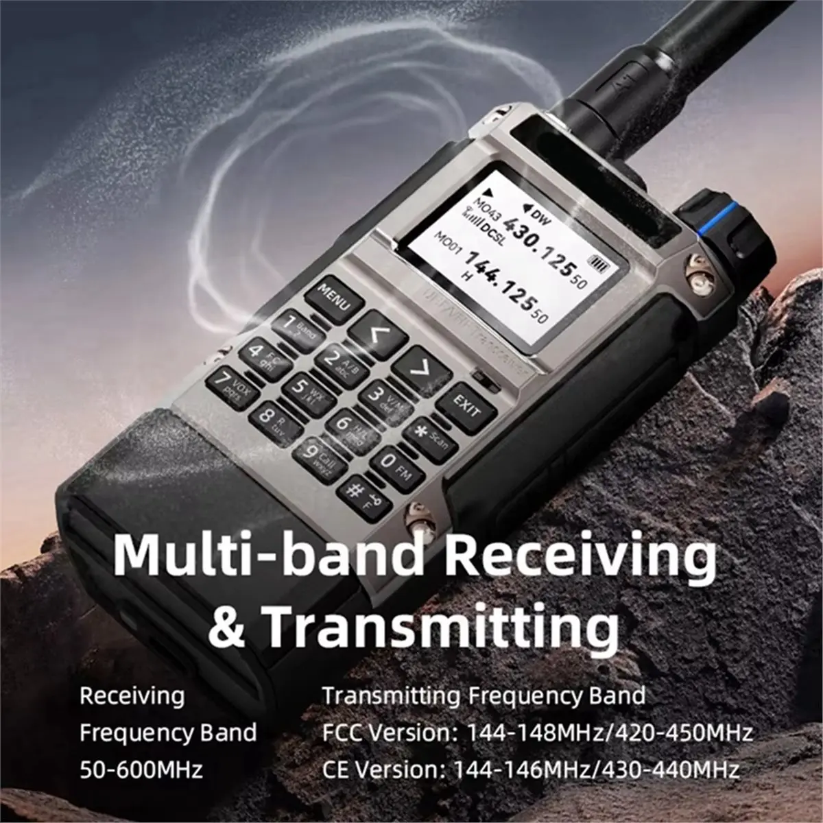 A72U UV-K1(8) Air Band Walkie Talkie 50-600MHz Full Band Receiver UHF VHF Ham Radio Wireless Frequency Copy Type-C Charging