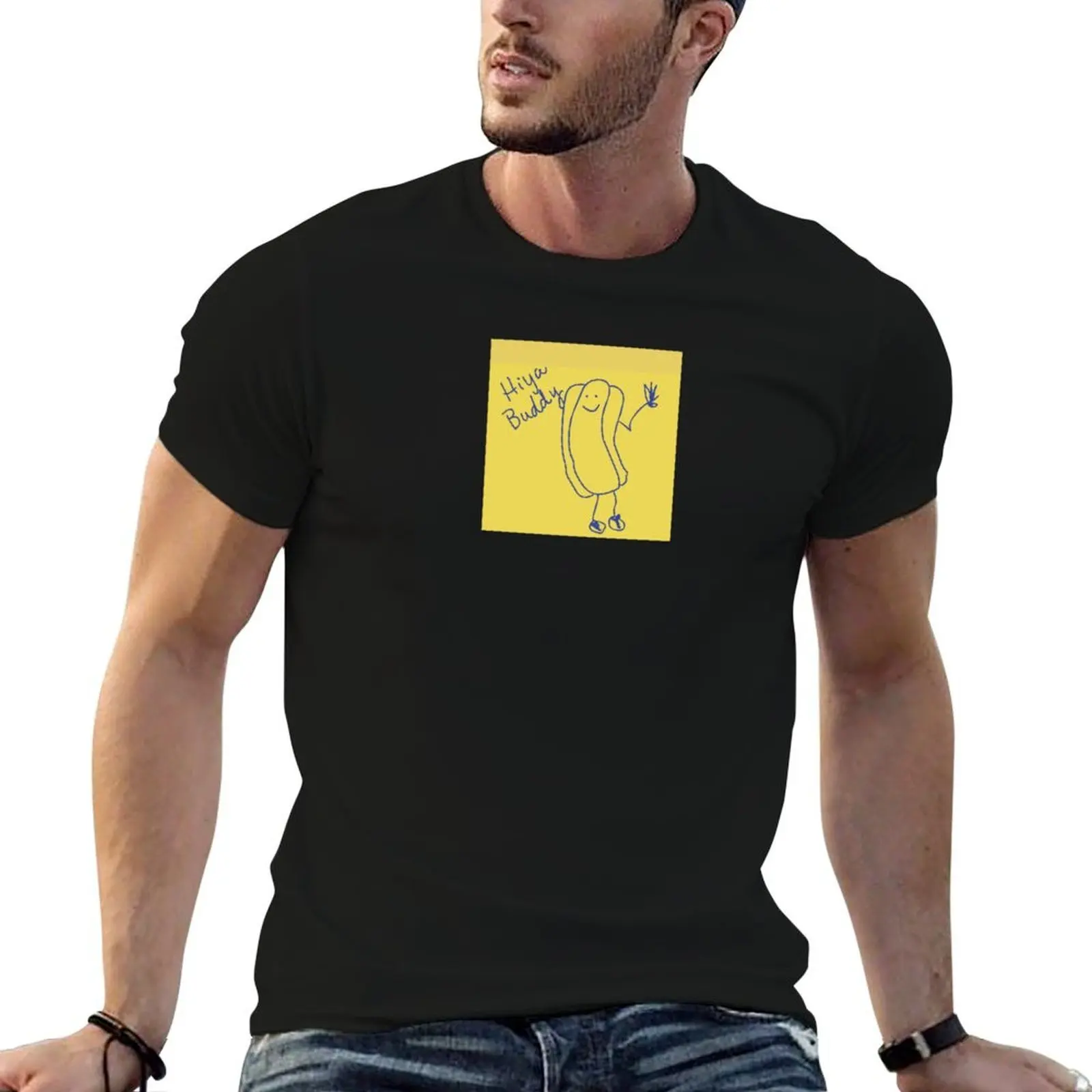 The Office Hiya Buddy Sticky Note T-Shirt Blouse funny costumes fitted t shirts for men