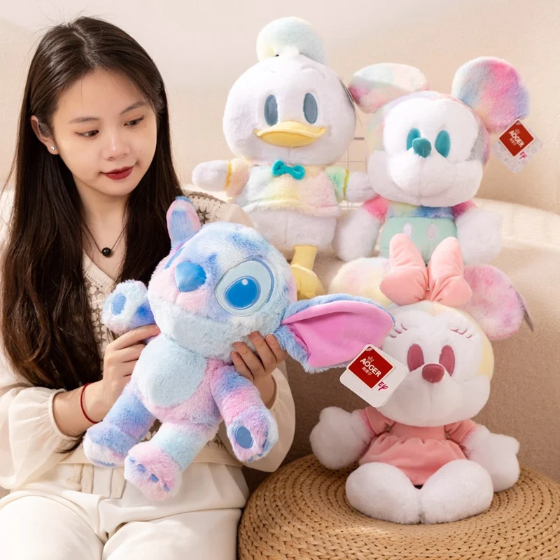 Cute Macaron Series Stuffed Toy Kawaii Plush Pillow Donald Duck Mickey Mouse Minnie Mouse Stitch Plush Doll