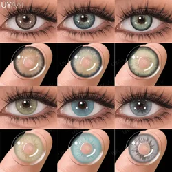 UYAAI 1 Pair Color Contact Lenses for Eyes Graduated Blue Fashion Optical Lenses Green Pupils Gray Natural Eye Contacts