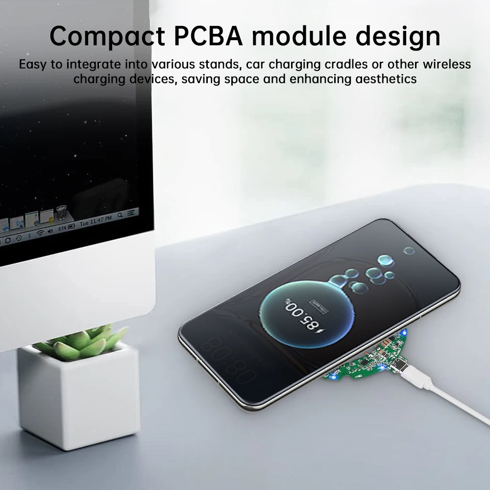 15W Wireless Charging Module Car QI Smart Charging 5W Headset 2.5W Watch Charger Compliant with WPC V1.2.3 Specifications