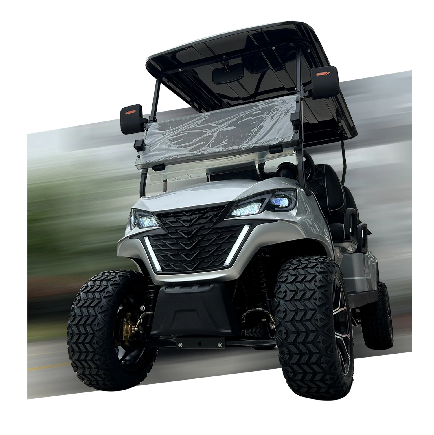 New Fashion OEM Street Legal Hunting Buggy 4 wheel Golf Car 4+2 Seats Passenger Lithium Battery Electric Off Road Golf Cart