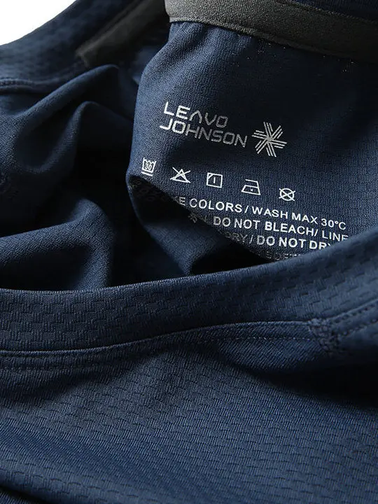 Leavo Johnson Men's Short Sleeve T-Shirt Breathable Quick Dry Summer Casual round Neck Polyester Fiber Loose Fit T-Shirt