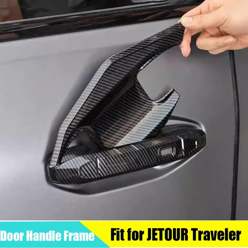 Car Door Bowl Handle Frame Suitable for CHERY JETOUR Traveler T2 2023+ Body Door Handle Trunk Decorative Bright Strip Patch