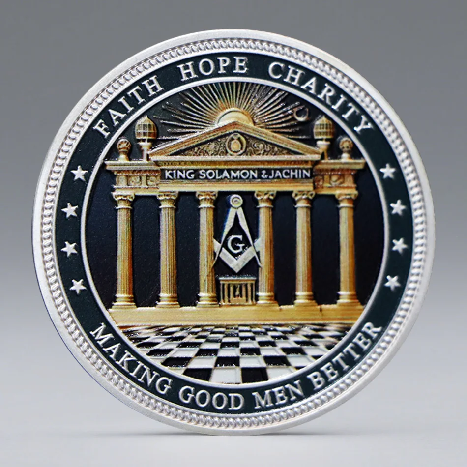 American Masonic Commemorative Coins A Brotherhood of Man Gold Plated Souvenir Coin