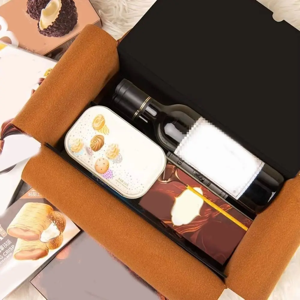 Fashion PU Gift Package Bag Large Capacity Empty Gift Storage Box with Pendant Wine Bag Mid-Autumn Festival