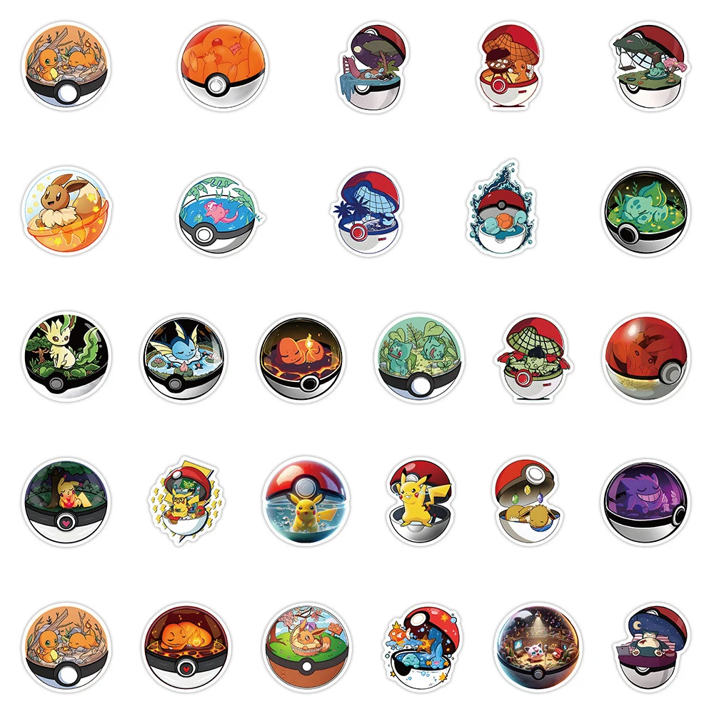 10/30/55 قطعة مضحك كزة الكرة أنيمي البوكيمون ملصقات الكرتون Jigglypuff بيكاتشو الشارات DIY بها بنفسك محمول الأمتعة الهاتف الدراجة ملصق لطيف #6