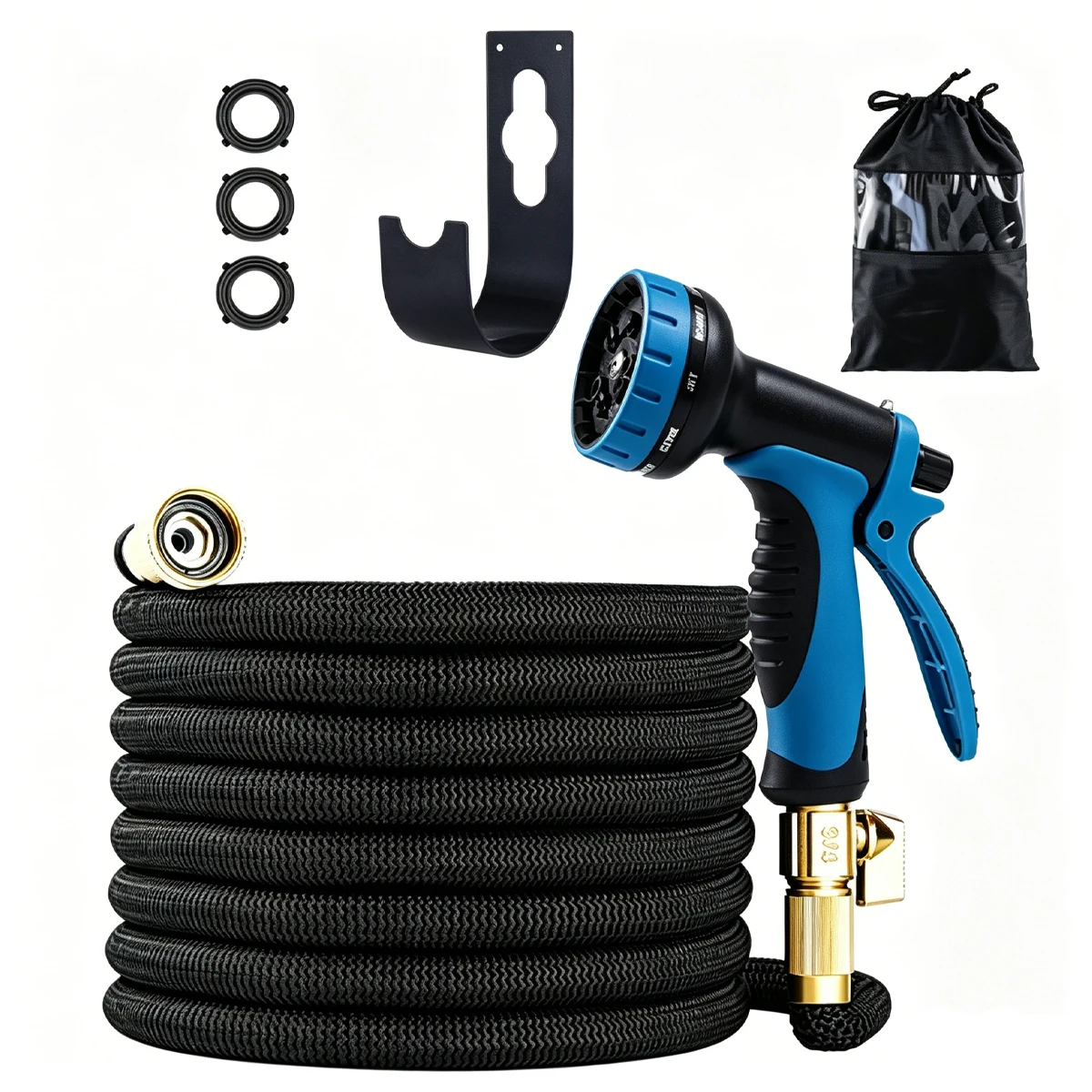 25FT-125FT Garden Expansion Hose High-Pressure Multifunctional Adjustable Water Gun Garden Hose Set Gardening Irrigation Tool ﻿