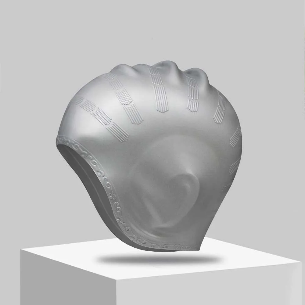 Waterdichte siliconen badmutsen Dames Heren Hoge elastische flexibele bescherming van oren Haar Zwembadhoed voor volwassenen Kinderen