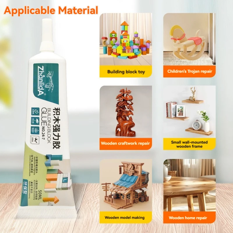 New Strong Building Block Glue 50ML Clear Contact Kids DIY Tools Multi Porpose Repair Toy Wooded Model Chair Table Soft Adhesive