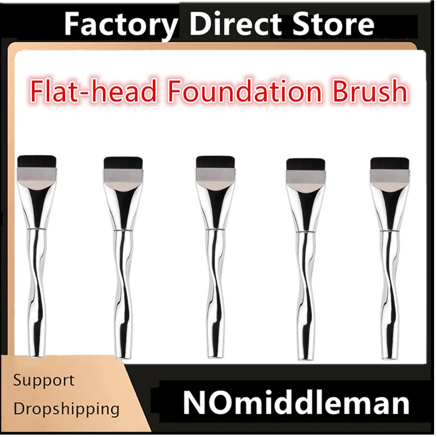 1/3/5 قطعة فرشاة كريم أساس برأس مسطح رفيعة للغاية برأس فرشاة كريم أساس بخط واحد مثالية لتحديد الوجه