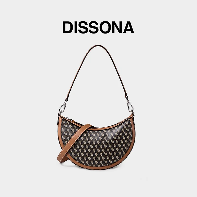 DISSONA Women's Handbag 2025 New Lucky Pouch Shoulder Bag Crossbody Bag Underarm Crescent Bag