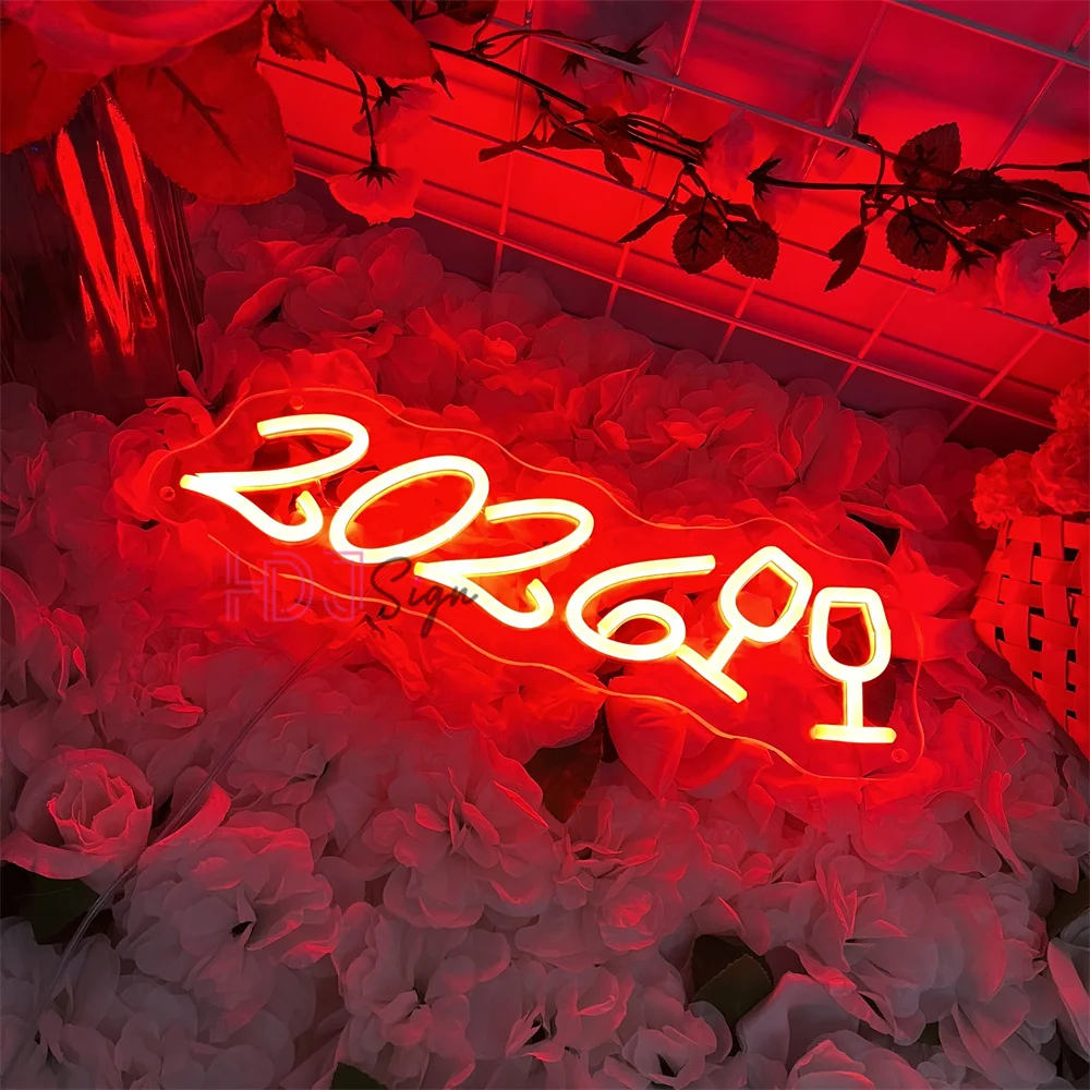 2026 السنة الجديدة النيون وحدة إضاءة LED جداريّة غرفة ديكور المنزل منزل ديكورات جدرانية سنة جديدة سعيدة ضوء النيون تخصيص الهدايا #2