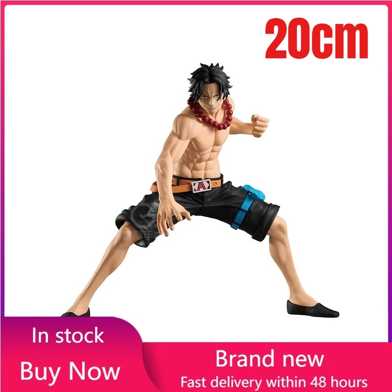 

BANDAI Genuine ROS Grandista One Piece Ace squatting position PVC Action Anime Figure Model Toys Figure Collection Doll Gift