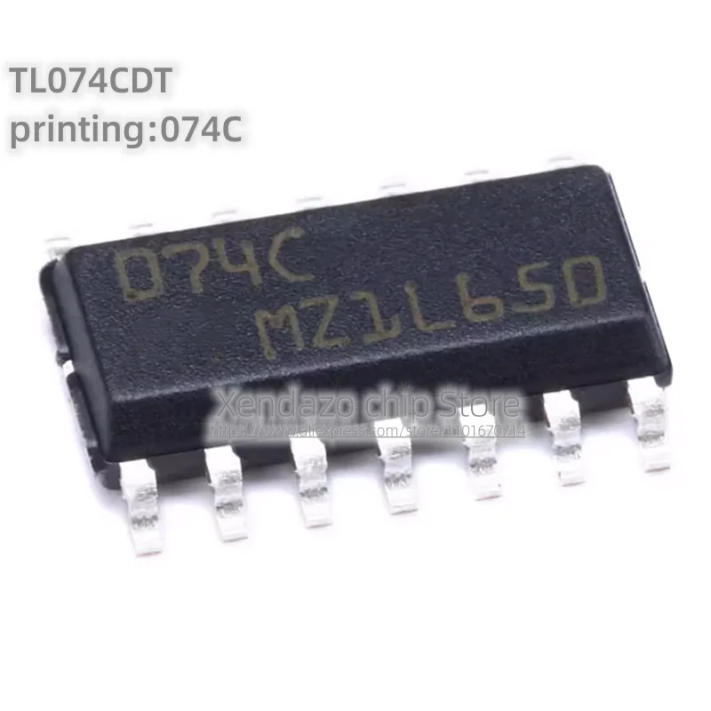 10pcs/lot TL074CDT printing 074C SOP-14 package Original genuine Four JFET input operational amplifier chip