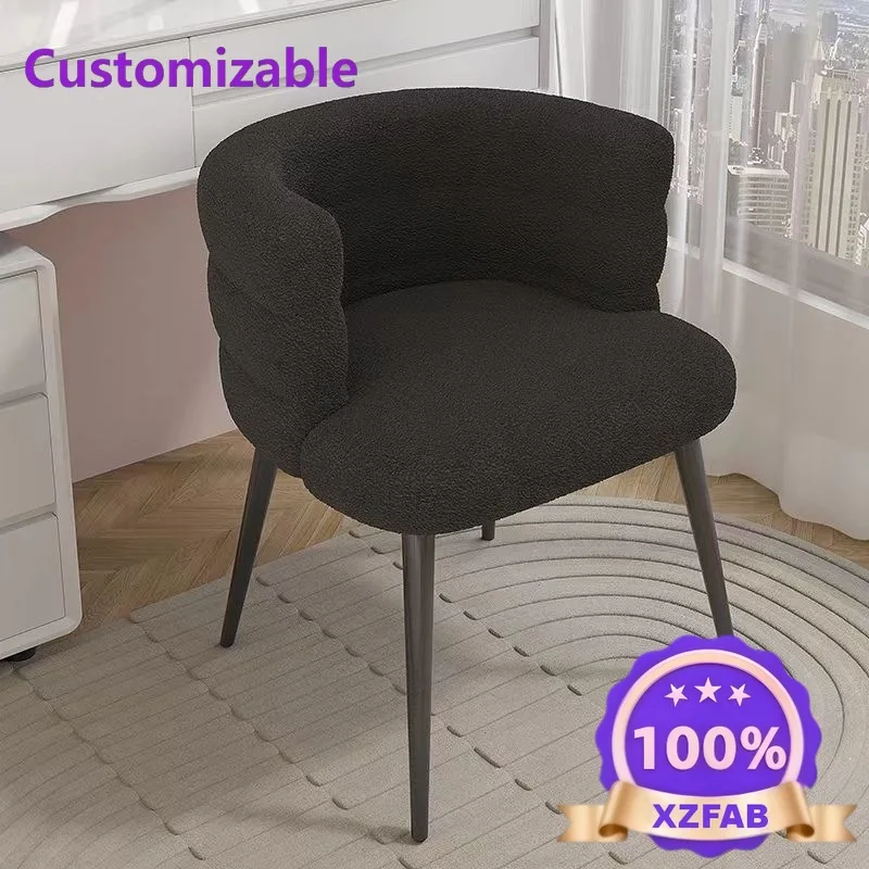 Factory Direct Internet Celebrity Lamb Wool Lazy Sofa Manicure Chair Girls Computer Chair Cloakroom Single Sofa Makeup Dresser