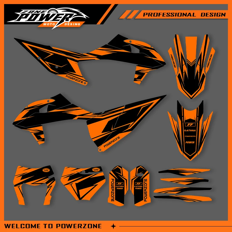 

Графика Powerzone для KTM SX SXF 2019-2022 EXC EXC-F 2020-2023 200 250 300 350 наклейки наклейки мотоцикл фон на заказ 12