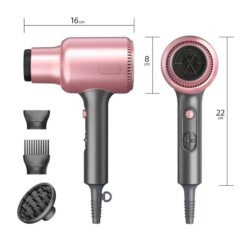 Professioneller Mini-Hochgeschwindigkeits-Ionen-Haartrockner 110.000 U/min Bürstenloser Motor Ultra-Leise 3 Geschwindigkeiten mit Diffusor Individuelles Logo – Detail 8