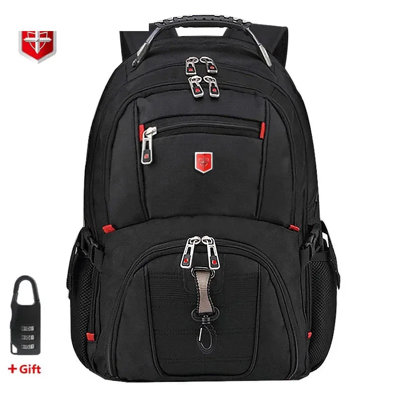 Waterproof Men\'s Swiss Backpack 15.6/17 Inch Laptop Backpacks School Travel Bags Large Capacity Business bagpack Mochila