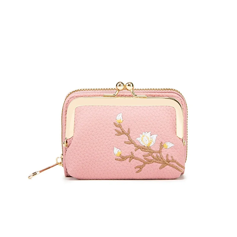 Floral Wallets Female Short Hasp Purses Ladies Portable Money Bag Large Capacity Business Card Holder Clutch Women PU Leather