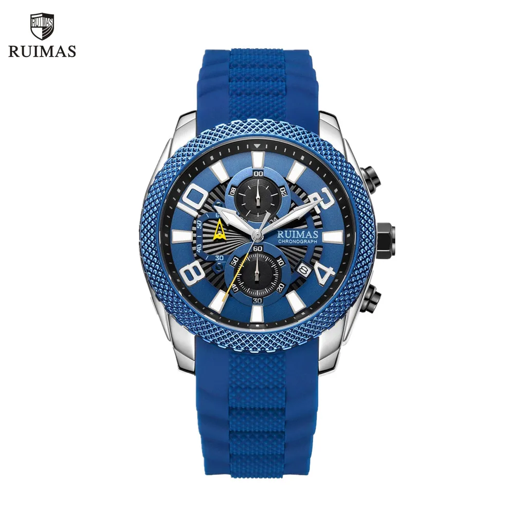 

RUIMAS Fashion Watches for Men Luxury Large Dial Quartz Sports Chronograph Clock Luminous Date Casual WristWatch Reloj Hombre