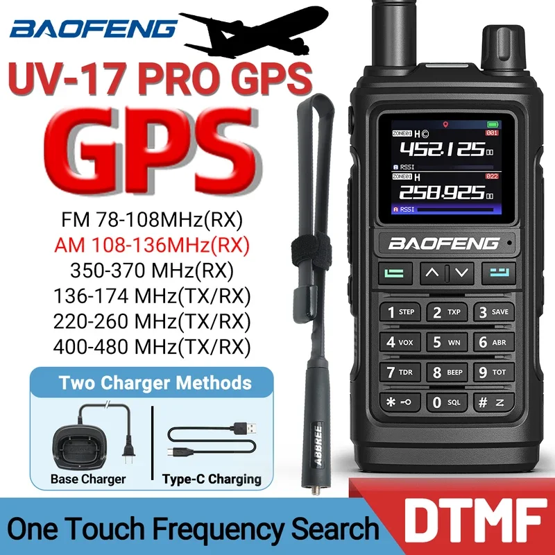 Baofeng UV 17 PRO GPS Air Band Walkie Talkie 999CH Беспроводная Частота копирования NOAA шесть диапазонов Любительская двухсторонняя рация для охоты