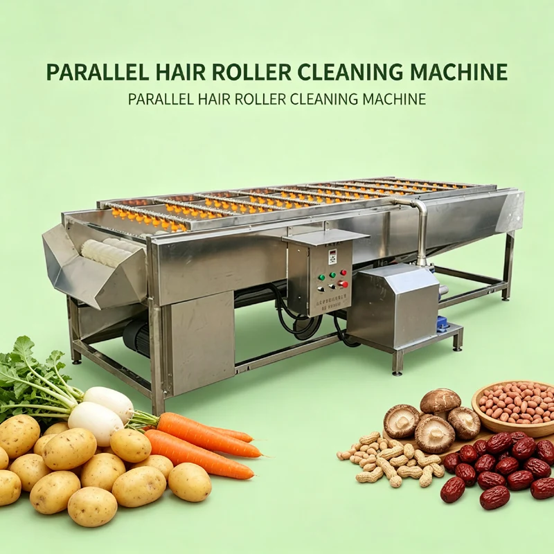Commercial Oyster Mud Removing Brush Washing Machine Parallel Brush Roller Washer Clean Passion Fruit Peanut Radish Lotus Root S