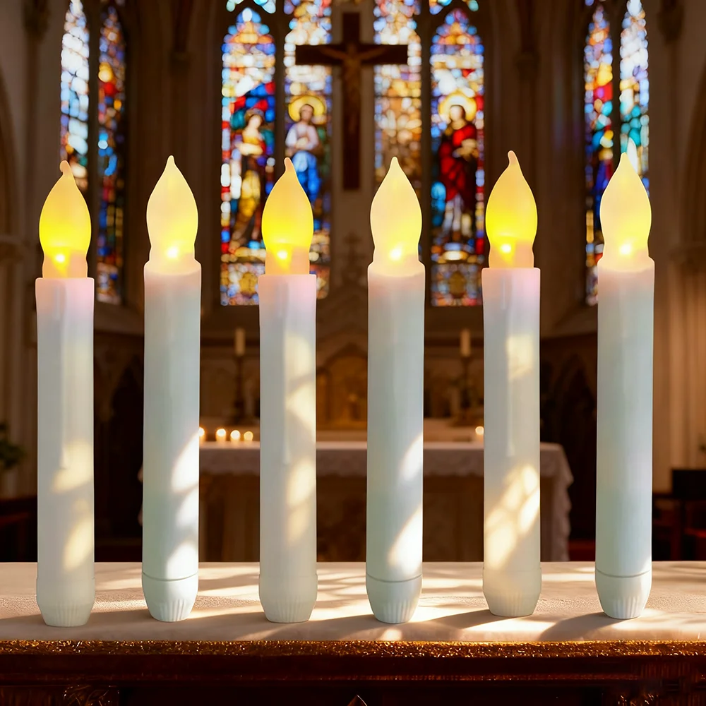 12pcs Flameless Floating Candles Battery Operated Candles  Taper Handheld  for Christmas Wedding Birthday Party