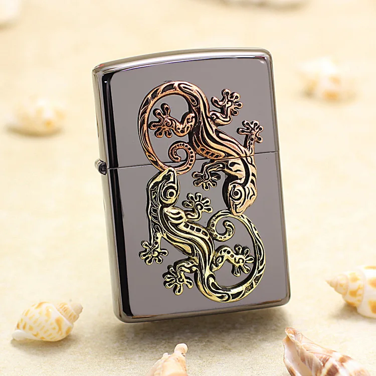 

Подлинная масляная Зажигалка Zippo, медная ветрозащитная черная, ледяная, золотая, керосиновая зажигалка, подарок, защита от подделки