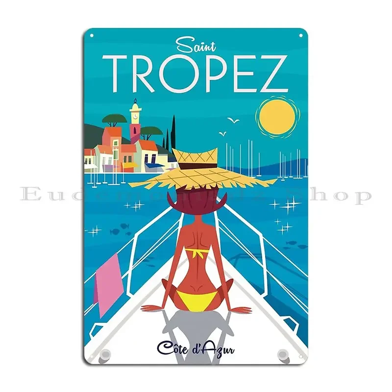 St Tropez Poster Metal Signs Garage Print Garage Cinema Garage Tin Sign Poster