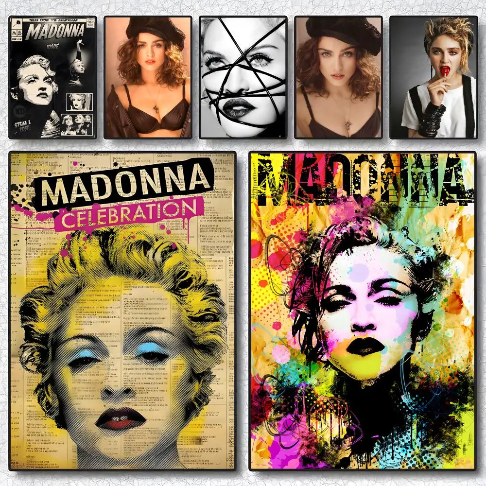Madonna Ciccone Queen Of Pop Vogue Material Girl Reinvention Icon Painting Calligraphy Poster ‌decor Canvas Modern living room