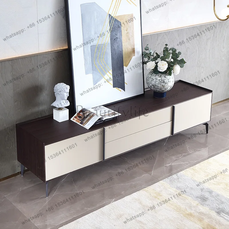 

Современный простой телевизионный шкаф для хранения вещей, низкий шкаф для гостиной в итальянском стиле для небольшой квартиры