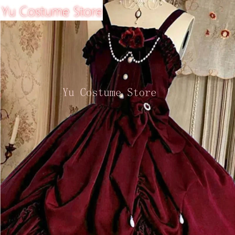 

Yu Vintage Victorian Lolita Princess Jsk Dress Women Elegant Sweet Palace Queen Party Dresses Girly Gothic Sleeveless Slip