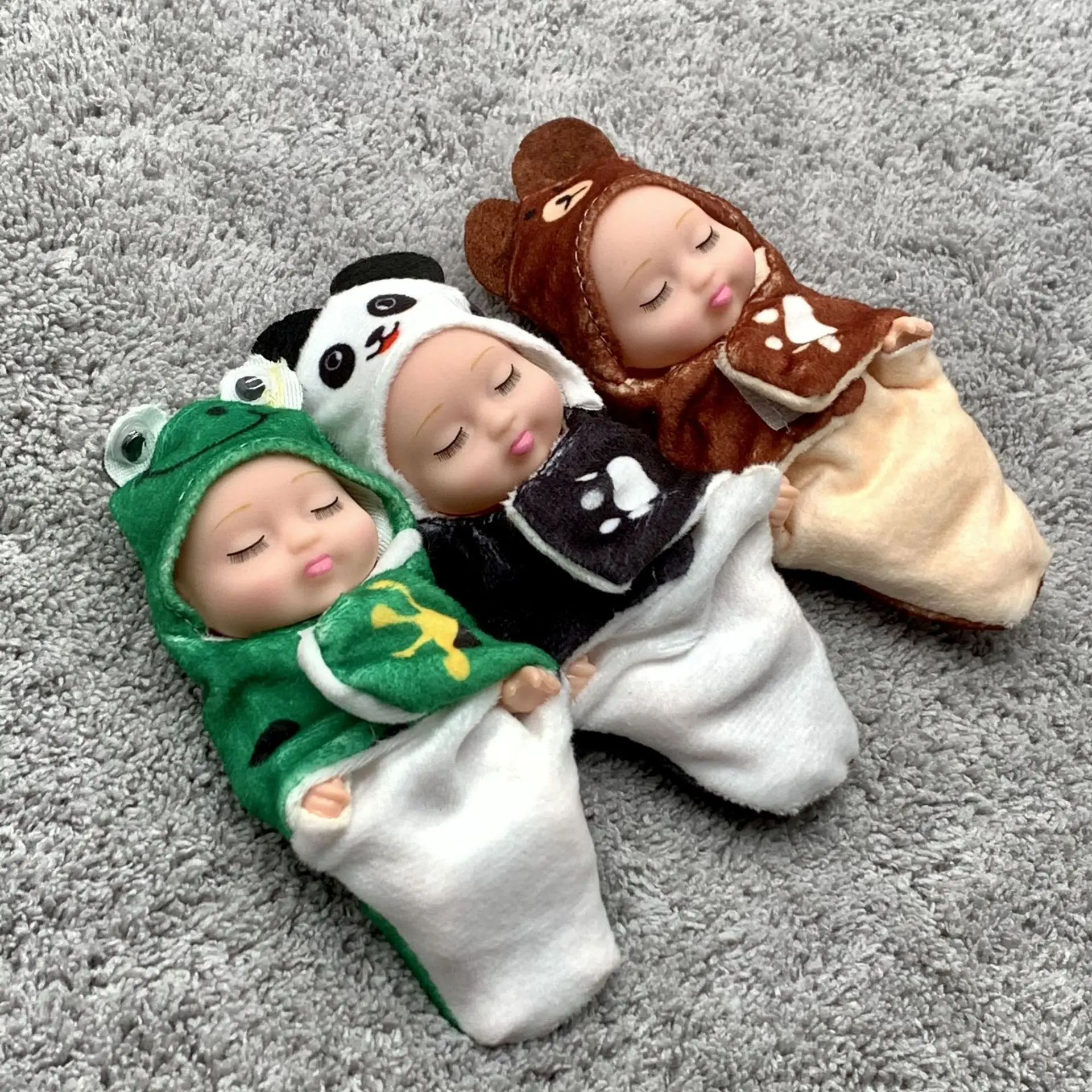 6 unids/set muñeca Reborn para dormir, muñecas de renacimiento de simulación de moda, animales de dibujos animados, juguete para niños, regalo de cumpleaños