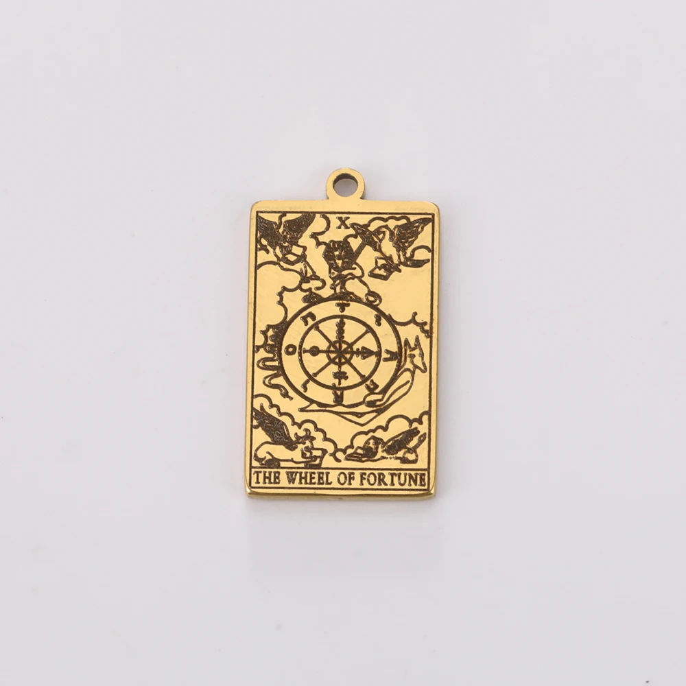 Dawapara Tarot-Kartenanhänger für die Schmuckherstellung, Astrologie, Tarotkarten, Major Arcana, magisches Amulett, Anhänger aus Edelstahl – Detail 24