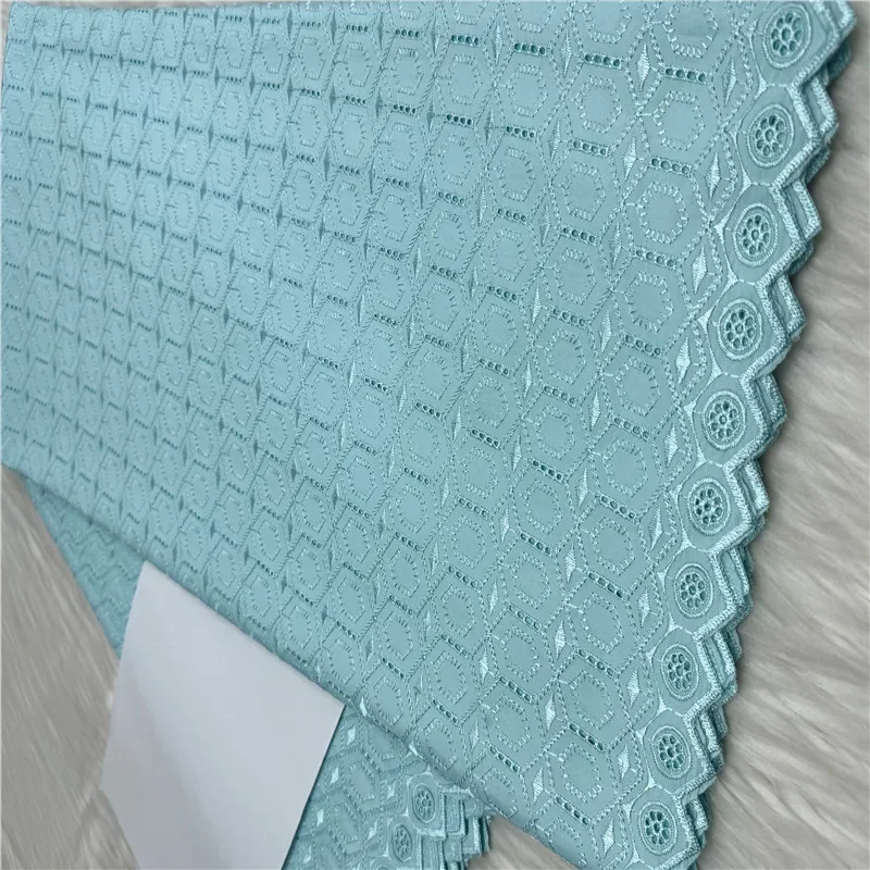 

5 ярдов нигерийской 100% хлопок, полированная атласная ткань для вышивки, высококачественная швейцарская вуаль, кружевной материал для мужчин, стиль Дубая 27L59203